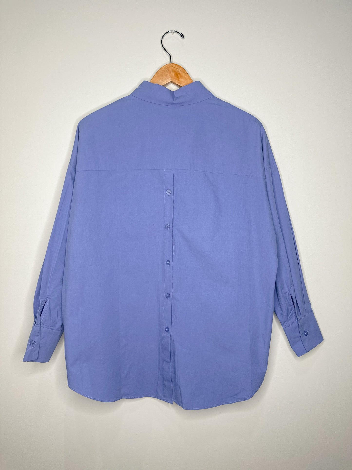 Button Back Shirt In Cornflower